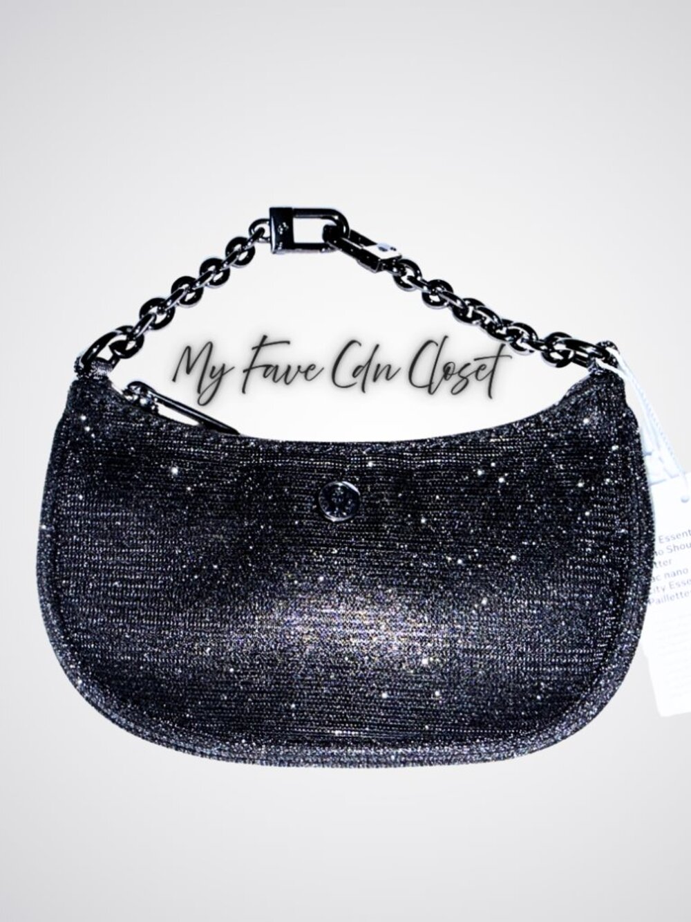 NEW Lululemon Glitter BLACK City Essentials Nano mini Shoulder Bag